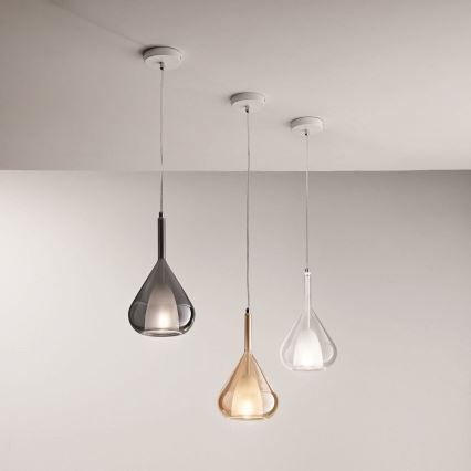 Fabas Luce 3481-40-241 - Candelabro suspenso LILA 1xE27/40W/230V transparente