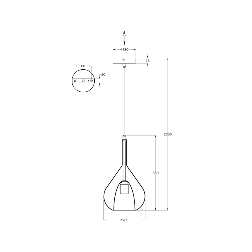 Fabas Luce 3481-40-241 - Candelabro suspenso LILA 1xE27/40W/230V transparente