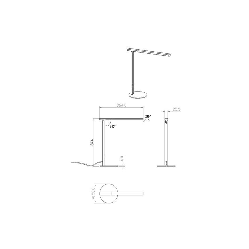 Fabas Luce 3550-30-101 - Candeeiro de mesa LED com regulação IDEAL LED/10W/230V 3000-6000K preto