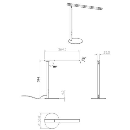 Fabas Luce 3550-30-101 - Candeeiro de mesa LED com regulação IDEAL LED/10W/230V 3000-6000K preto