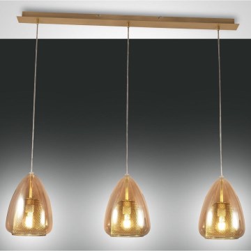 Fabas Luce 3673-48-125 - Candelabro suspenso BRITTON 3xE27/40W/230V dourada