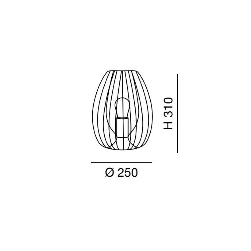 Fabas Luce 3677-34-225 - Candeeiro de mesa CAMP 1xE27/40W/230V dourado
