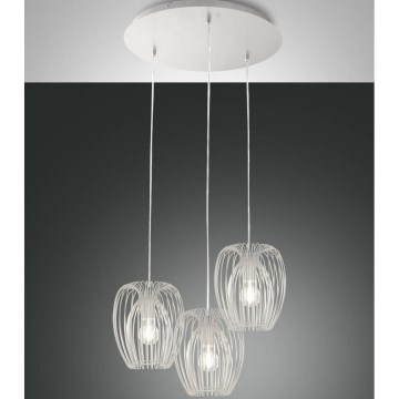 Fabas Luce 3677-47-102 - Candelabro suspenso CAMP 3xE27/40W/230V branco