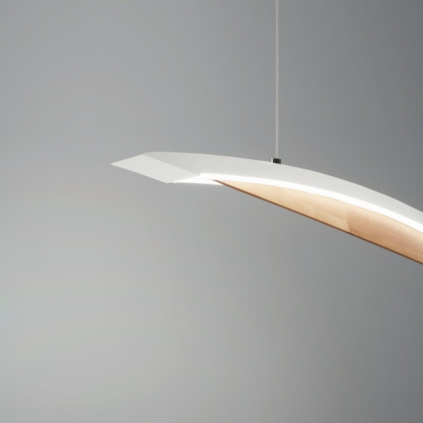 Fabas Luce 3697-40-102 - Candelabro suspenso LED com regulação CORDOBA LED/36W/230V branco/madeira