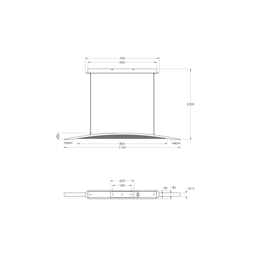 Fabas Luce 3697-40-102 - Candelabro suspenso LED com regulação CORDOBA LED/36W/230V branco/madeira