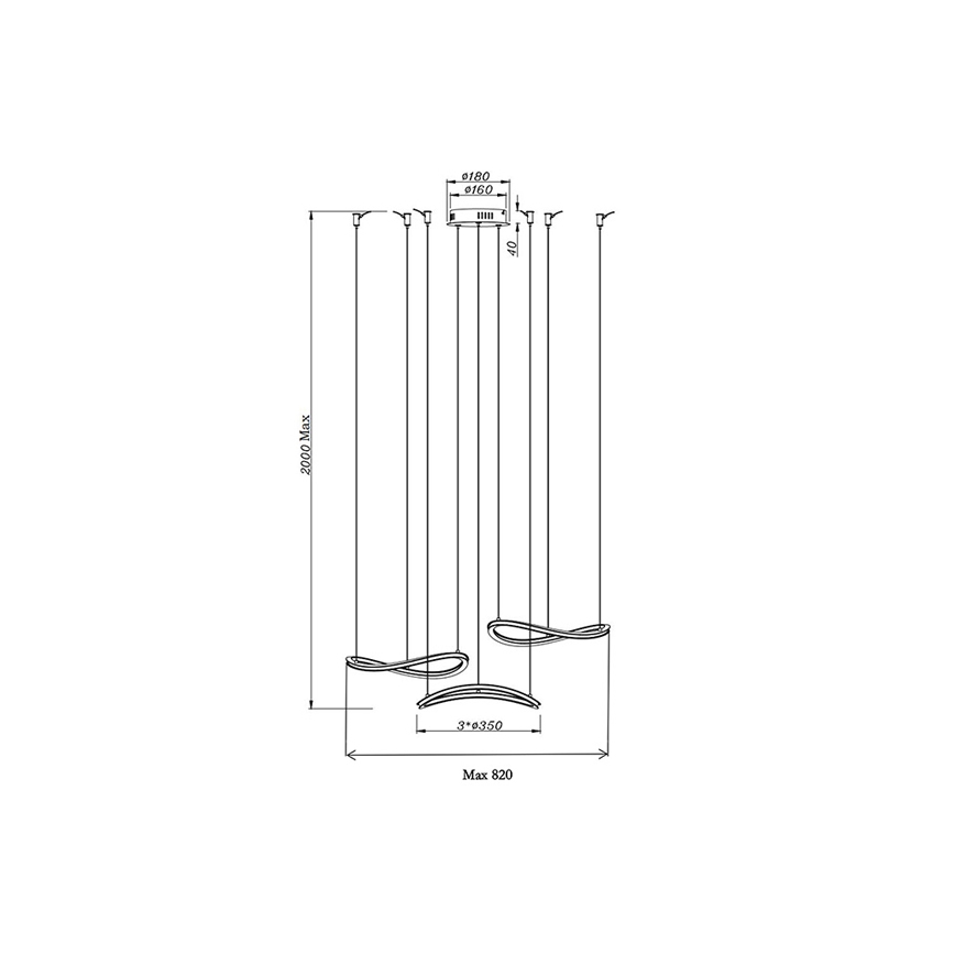 Fabas Luce 3711-47-102 - Candeeiro suspenso LED TIRRENO LED/50W/230V