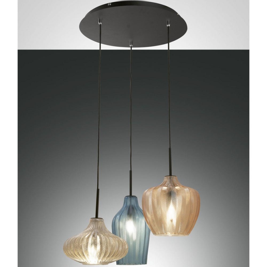 Fabas Luce 3725-47-363 - Candelabro suspenso OLBIA 3xE27/40W/230V