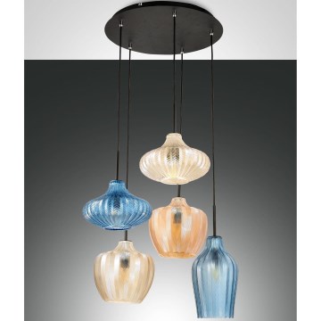 Fabas Luce 3725-49-363 - Candelabro suspenso OLBIA 5xE27/40W/230V