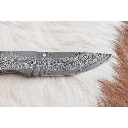 Faca de Damasco dobrável exclusiva de 8 cm osso de mamute