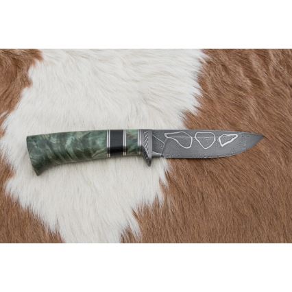 Faca de Damasco exclusiva 11,6 cm ácer/ébano
