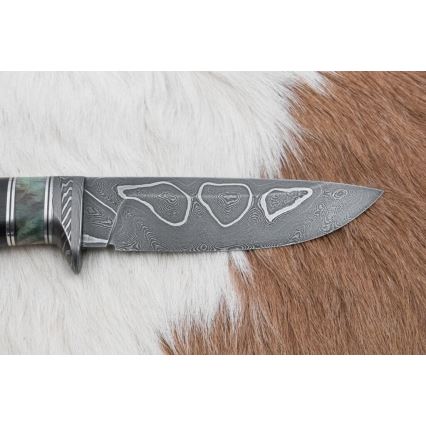 Faca de Damasco exclusiva 11,6 cm ácer/ébano