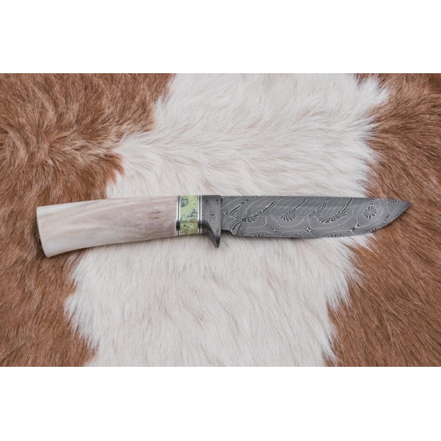 Faca de Damasco exclusiva 13 cm serpentinito/chifre de rena