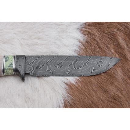 Faca de Damasco exclusiva 13 cm serpentinito/chifre de rena