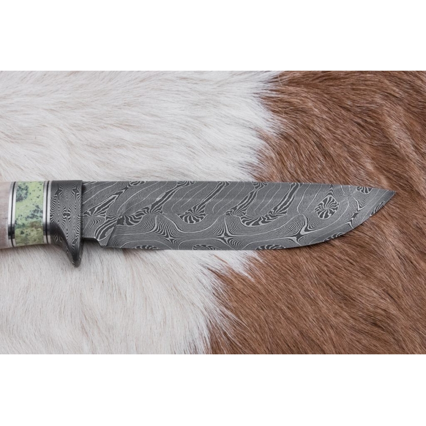 Faca de Damasco exclusiva 13 cm serpentinito/chifre de rena