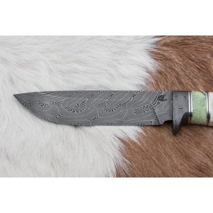 Faca de Damasco exclusiva 13 cm serpentinito/chifre de rena