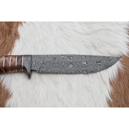 Faca de Damasco exclusiva 14,4 cm árvore de castanheiro/dente de mamute