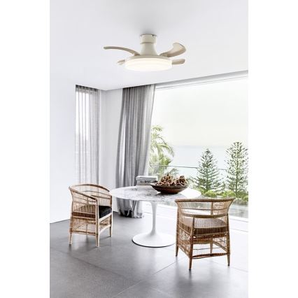 FANAWAY 210664 - Ventoinha de teto LED com regulação ORBIT LED/25W/230V bege/branco + controlo remoto