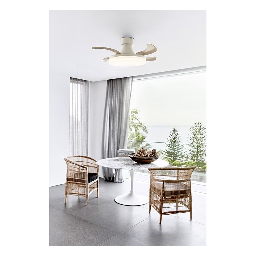 FANAWAY 210664 - Ventoinha de teto LED com regulação ORBIT LED/25W/230V bege/branco + controlo remoto