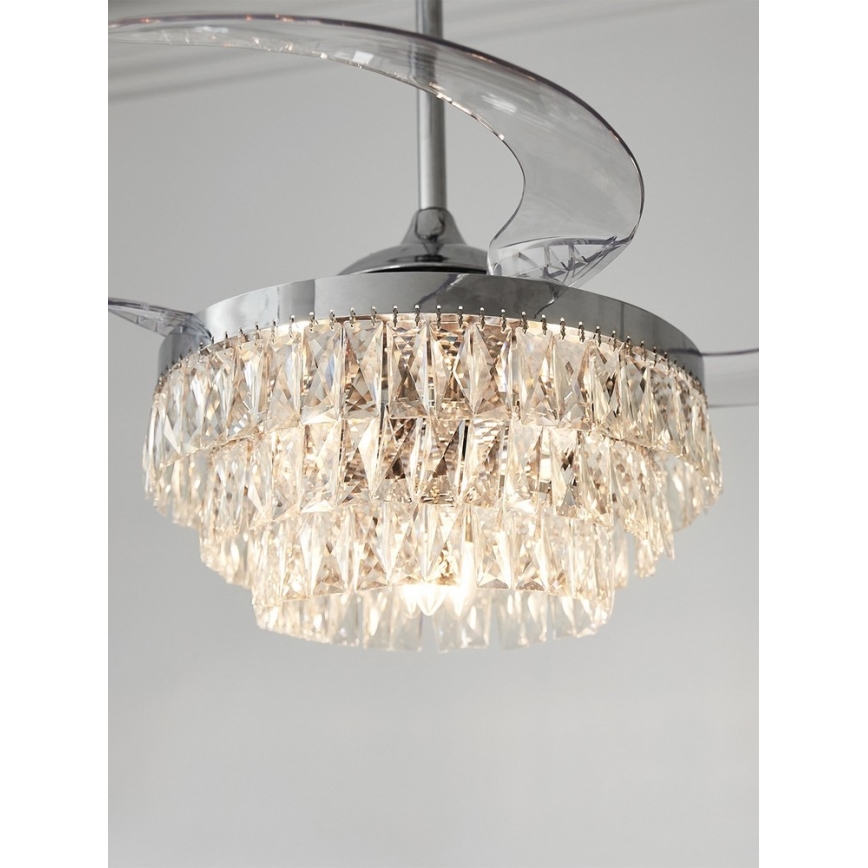 FANAWAY 212923 - Ventoinha de teto LED VEIL 6xE14/4,5W/230V cromado brilhante + comando
