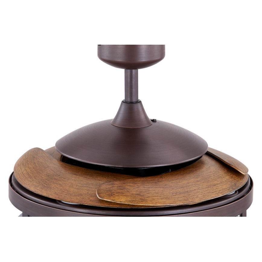 FANAWAY 212925 - Ventoinha de teto LED CLASSIC 3xE27/4W/230V castanho + comando