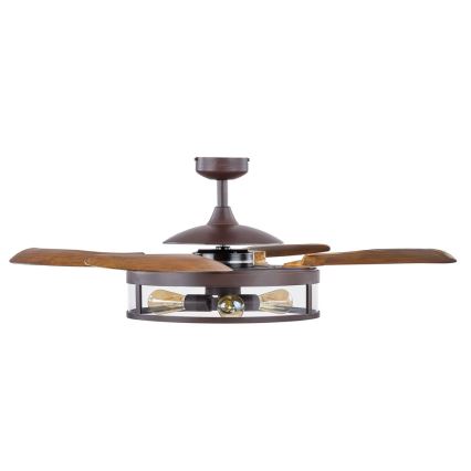 FANAWAY 212925 - Ventoinha de teto LED CLASSIC 3xE27/4W/230V castanho + comando