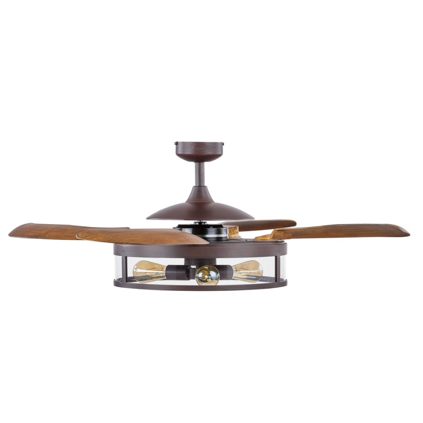 FANAWAY 212925 - Ventoinha de teto LED CLASSIC 3xE27/4W/230V castanho + comando