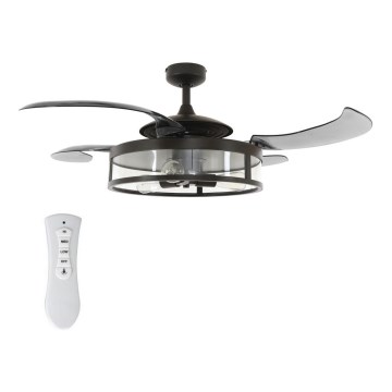 FANAWAY 212927 - Ventoinha de teto LED CLASSIC 3xE27/4W/230V preto + comando