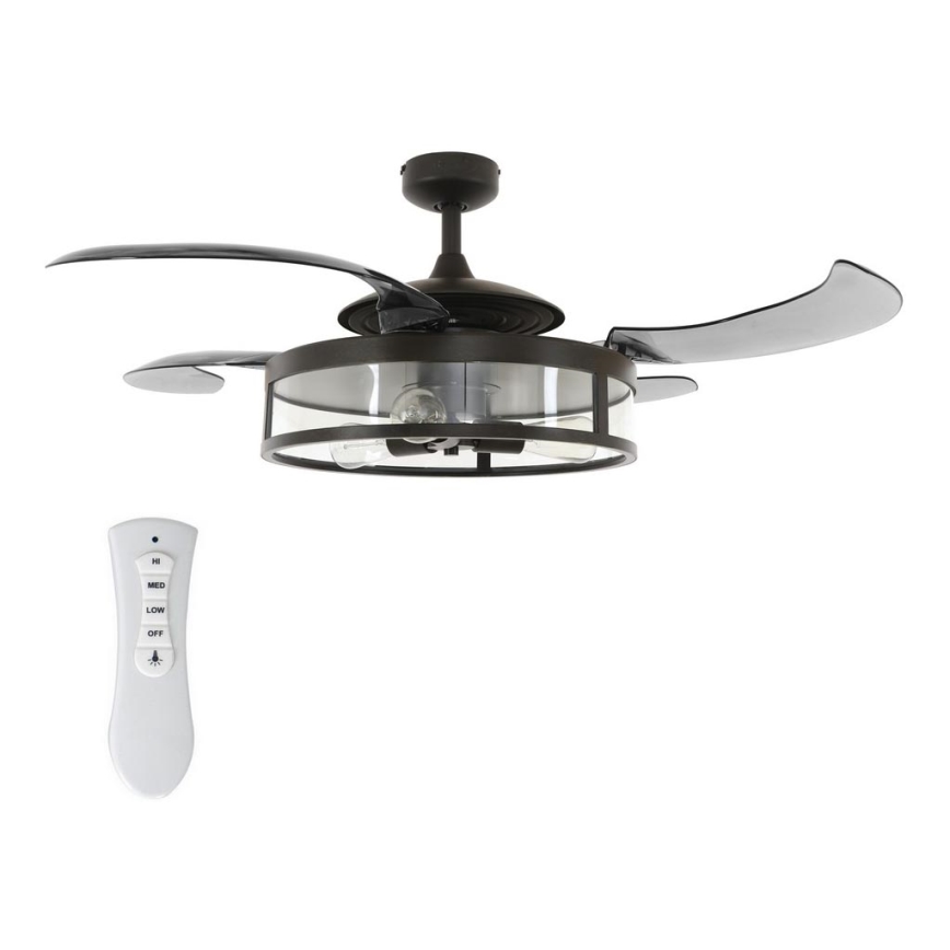 FANAWAY 212927 - Ventoinha de teto LED CLASSIC 3xE27/4W/230V preto + comando