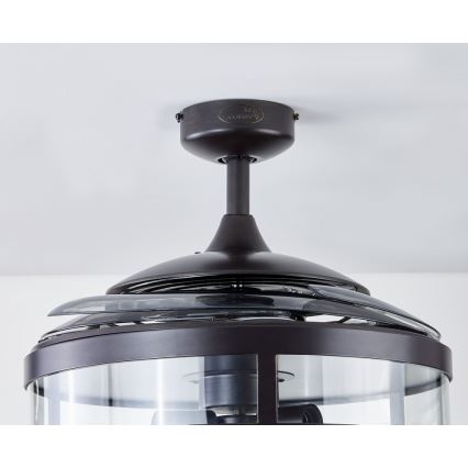 FANAWAY 212927 - Ventoinha de teto LED CLASSIC 3xE27/4W/230V preto + comando