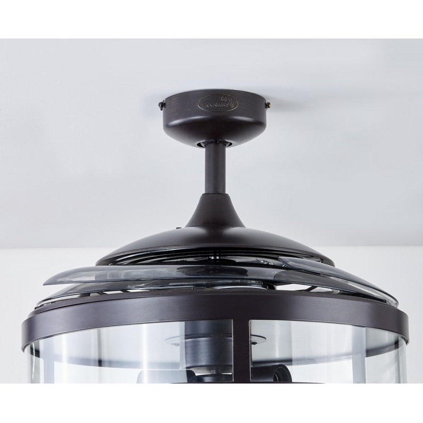 FANAWAY 212927 - Ventoinha de teto LED CLASSIC 3xE27/4W/230V preto + comando