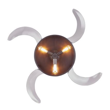 FANAWAY 212927 - Ventoinha de teto LED CLASSIC 3xE27/4W/230V preto + comando