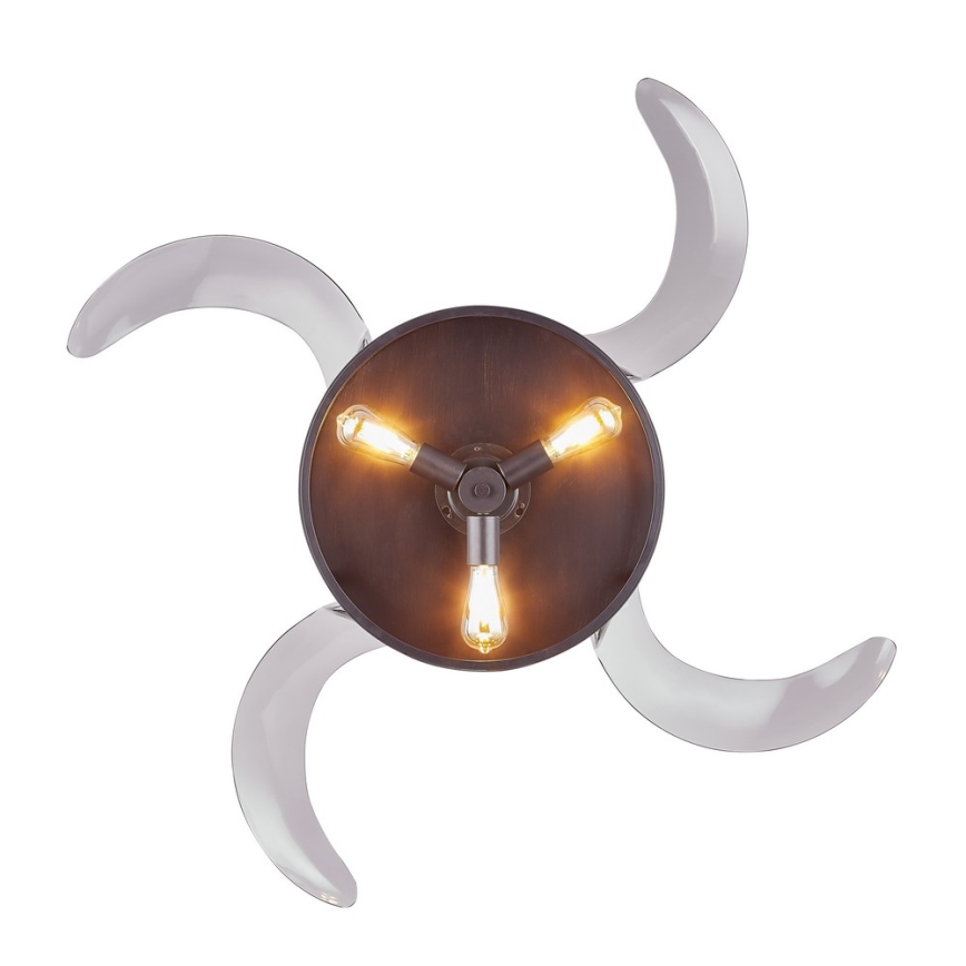 FANAWAY 212927 - Ventoinha de teto LED CLASSIC 3xE27/4W/230V preto + comando