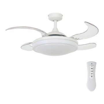 FANAWAY 212980 - Ventoinha de teto EVORA 2xE27/15W/230V branco + controlo remoto