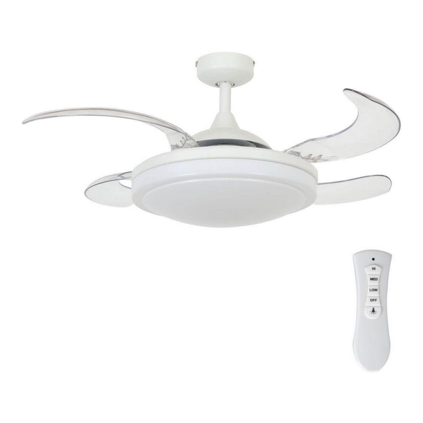 FANAWAY 212980 - Ventoinha de teto EVORA 2xE27/15W/230V branco + controlo remoto