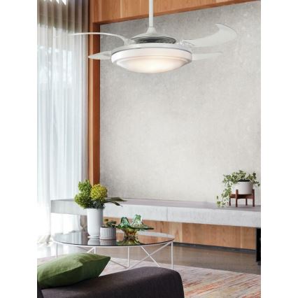 FANAWAY 212980 - Ventoinha de teto EVORA 2xE27/15W/230V branco + controlo remoto