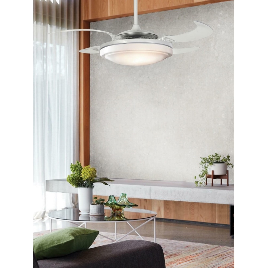 FANAWAY 212980 - Ventoinha de teto EVORA 2xE27/15W/230V branco + controlo remoto