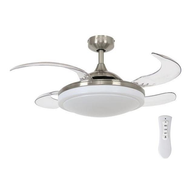 FANAWAY 212982 - Ventoinha de teto EVORA 2xE27/20W/230V cromado brilhante + comando