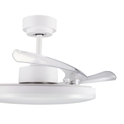 FANAWAY 21612949 - Ventoinha de teto LED com regulação STROLL LED/30W/230V 2700/3500/5000K diâmetro 106 cm branco/transparente + comando