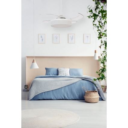 FANAWAY 511030 - Ventoinha de teto LED FRASER 3xE27/20W/230V branco + controlo remoto