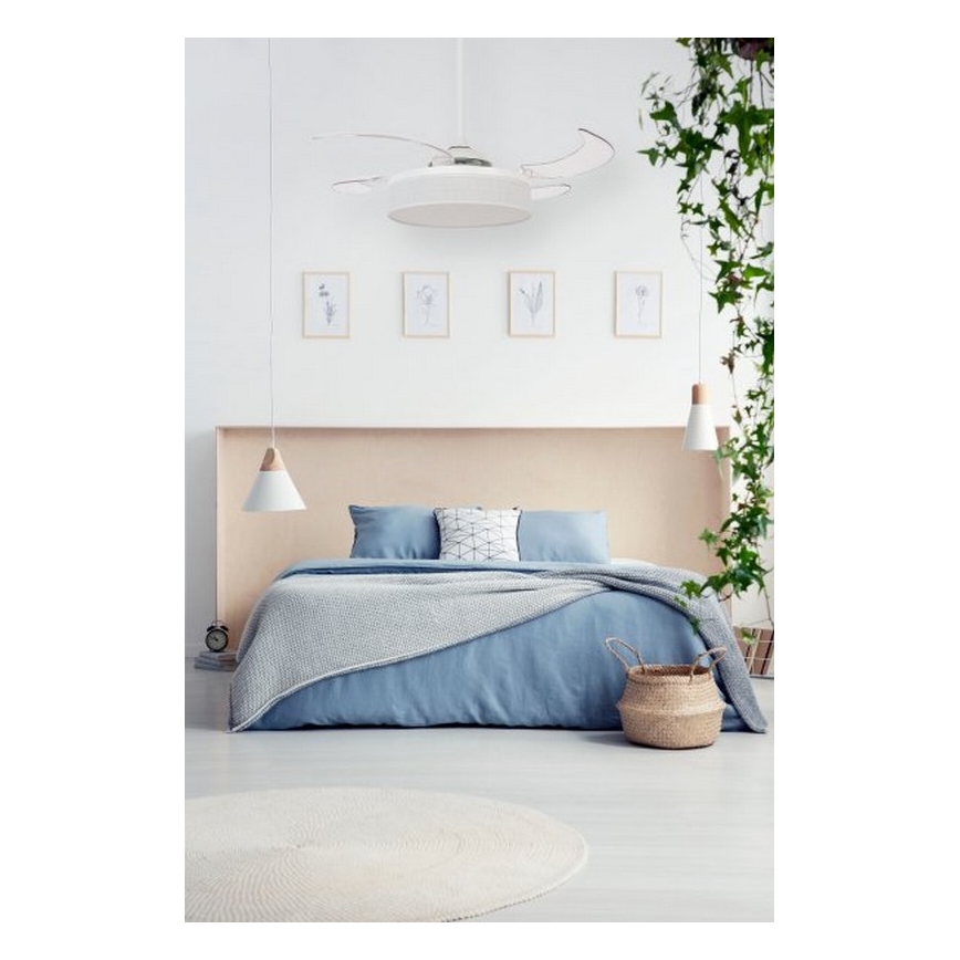 FANAWAY 511030 - Ventoinha de teto LED FRASER 3xE27/20W/230V branco + controlo remoto