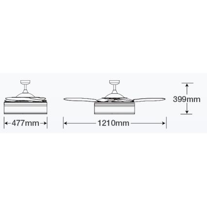 FANAWAY 511030 - Ventoinha de teto LED FRASER 3xE27/20W/230V branco + controlo remoto
