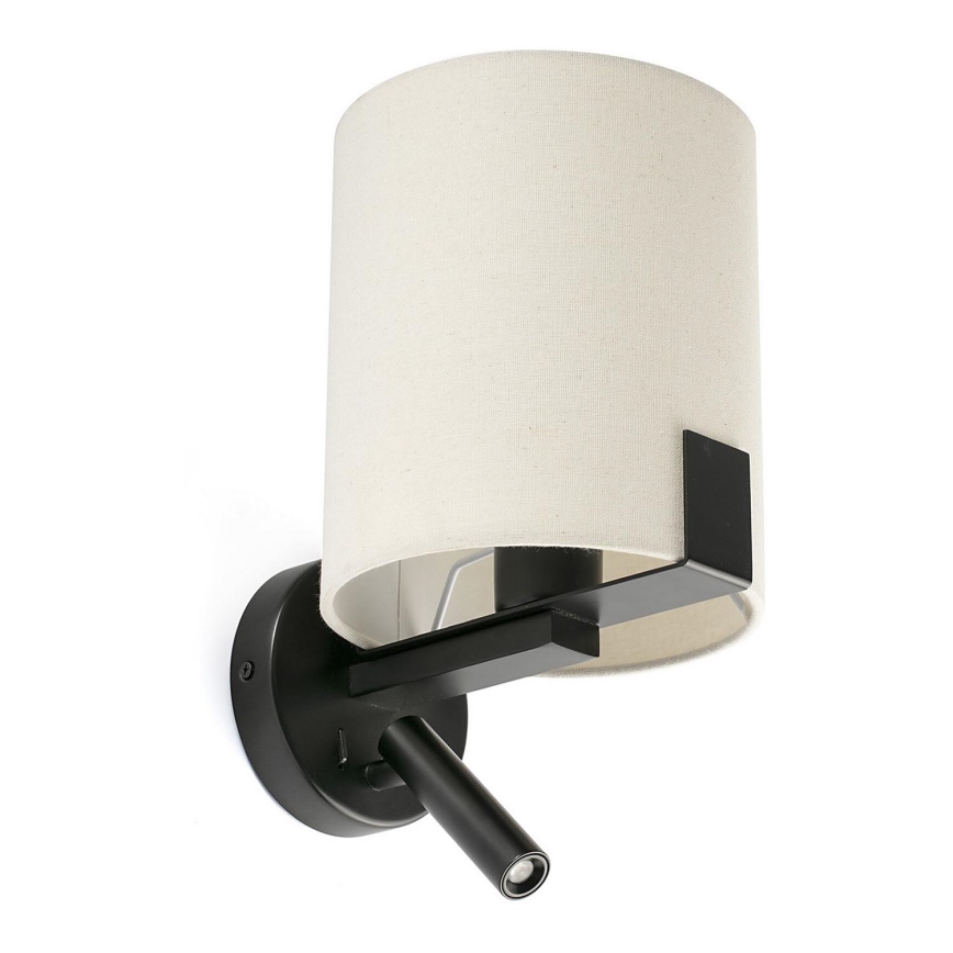 FARO 20053 - Candeeiro de parede LED NILA 1xE27/15W/230V + LED/3W creme/preto