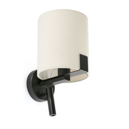 FARO 20053 - Candeeiro de parede LED NILA 1xE27/15W/230V + LED/3W creme/preto