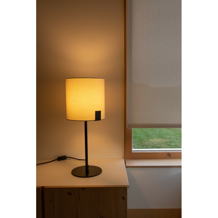 FARO 20054 - Candeeiro de mesa NILA 1xE27/15W/230V creme/preto