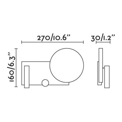 FARO 20065 - LED Candeeiro pequeno de parede com regulação KLEE LED/10W/230V + LED/3W direita
