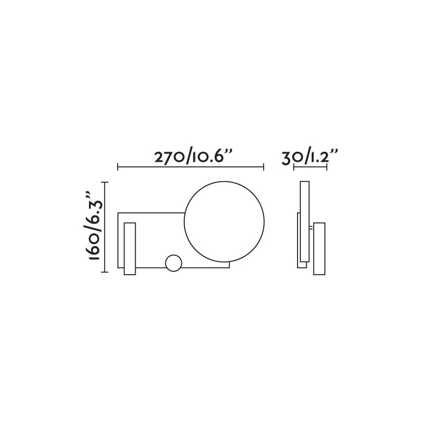 FARO 20065 - LED Candeeiro pequeno de parede com regulação KLEE LED/10W/230V + LED/3W direita