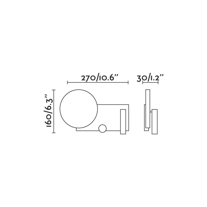 FARO 20066 - Candeeiro de parede pequeno LED regulável KLEE LED/10W/230V + LED/3W à esquerda