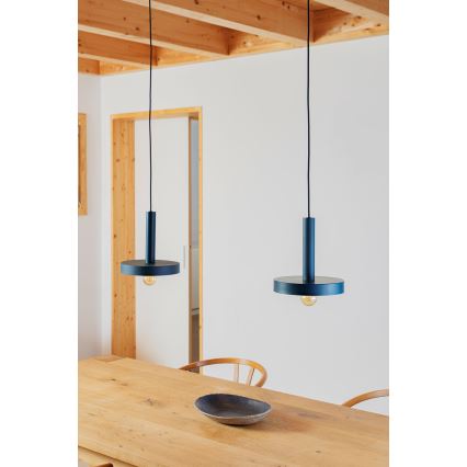 FARO 20169 - Candeeiro suspenso WHIZ 1xE27/15W/230V azul