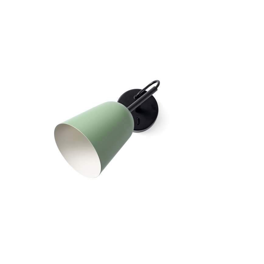 FARO 28259 - Candeeiro de parede STUDIO 1xE14/8W/230V verde/preto