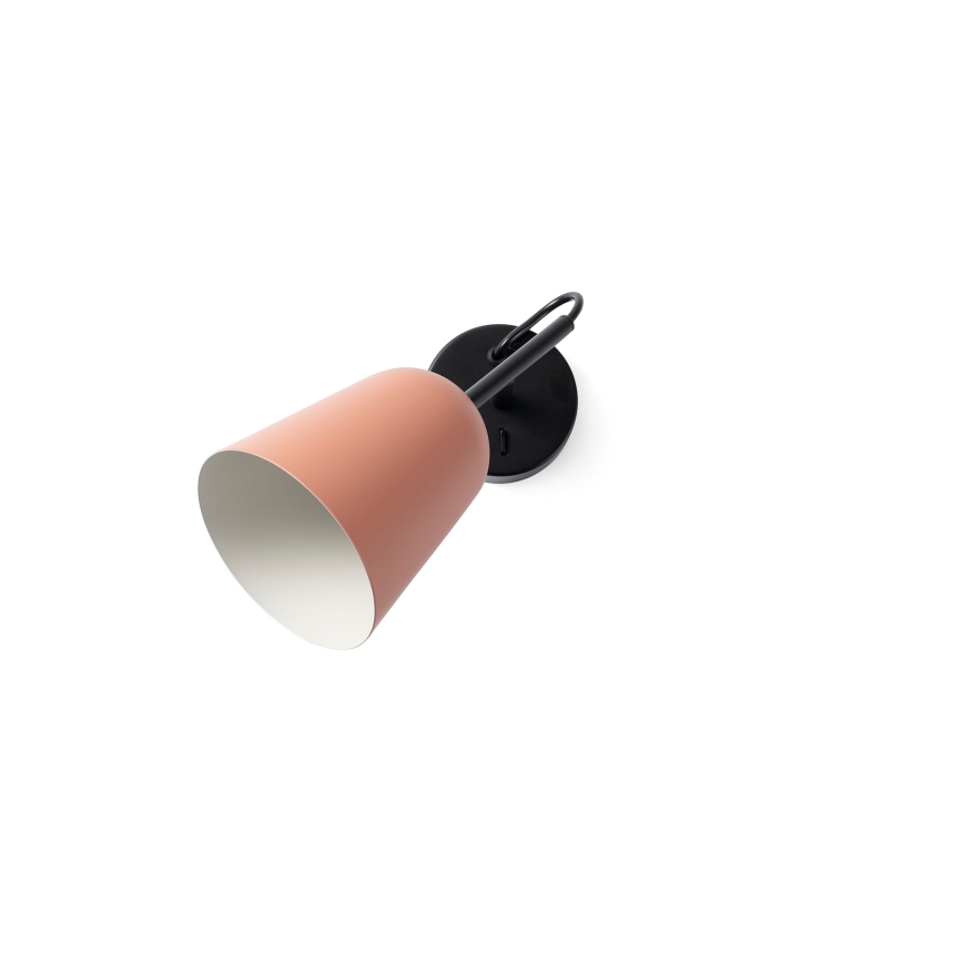 FARO 28275 - Candeeiro de parede STUDIO 1xE14/8W/230V rosa/preto